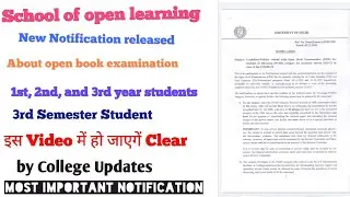 SOL: Released new Notification || about OBE Guidelines PwD for 3rd semester