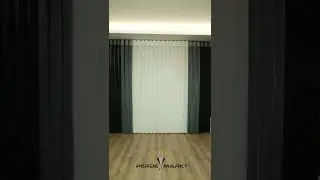 &Ccedil;izgili Akıllı T&uuml;l Dikey Perde - F&uuml;me - Koyu Gri / perdemarkt.com