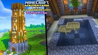 MINECRAFT : ILLEGAL AFK Fish Farm with All Treasure Loot | Tutorial | 1.21. Java Edition