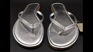 TU Made In Italy Silver Flip Flops UK 7 EUR 40 Diamante Strap Elegant NEW eBay Demo