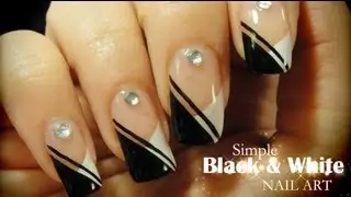 Simple Black & White nail art