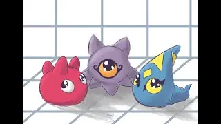 Art Timelapse - Stare Down With Kuramon, Punimon, and Ketomon! / デジモン