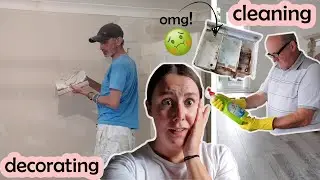 moving vlog 1| speed clean with me, electrical work and plastering | Nicola Savage