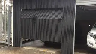 Biowood Black Japan Castellated Flushed Mount Garage Door