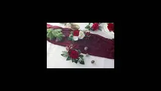 Rinlong 3Pcs Christmas Burgundy & Green Cake Flowers Set #caketoppers