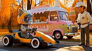 Symba Drives His Yellow Race Car 🍂🏎️ | Autumn Racing Park Adventure with Friends