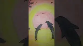 ✨Beautiful dolphin painting 🥰#AmnaNaveed