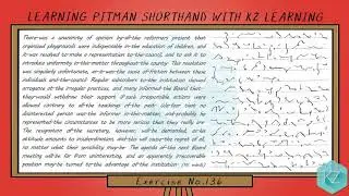 Exercise No.136 @ 80 WPM - Pitman Shorthand Dictation - KZ Learning