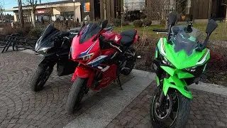 Yamaha R125 and Honda 650R and Kawasaki 500SE