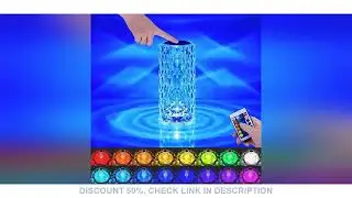 16 Colors LED Rose Light Projector Crystal Table Lamp Home Bar Decoration Touch Recharging Romantic