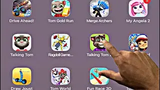 Fruit Ninja, Talking Tom 2, Drive, Draw Joust, Tom Friends, Tom Gold Run, Subway Surf. IPAD PRO M4