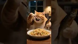 Saffron the Orange Cat : Master Chef Of fried Rice #short #cat #orangecat #cookingcat