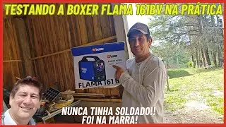 Testando a Máquina de solda Boxer Flama 161BV na prática. Nunca tinha soldado antes!!!