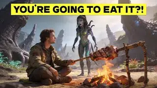 Human Casually Roasts Apex Predator Over Fire While She Watches in Horror