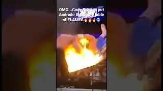 OMG Cody Rhodes put Andrade through a table of FLAMES #wrestling #raw #wwe #wrestlemania #codyrhodes