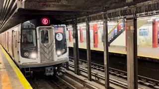 MTA PM Rush Hour: R160 (E) (F) Trains At Parsons Boulevard-Hillside Avenue Station: (06/04/2024)