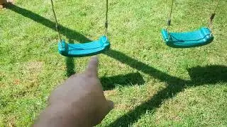 Play Crazy Single outdoor garden climbing frame, separate standalone swing unit