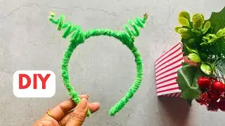 DIY Christmas Headband 🎄| Christmas Headband with Pipe Cleaner | Easy Christmas Crafts #christmas