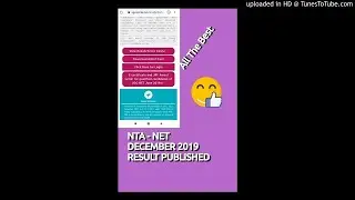NTA -NET , DECEMBER 2019 , RESULT OUT