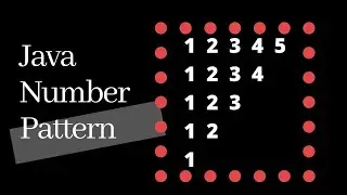 Number Pattern Program in Java - using nested while loop