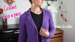 Chaqueta elegante / Blazer a crochet 🥰 todas las tallas