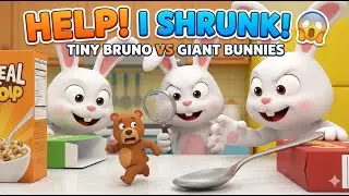 Help! I Shrunk! 😱 | Tiny Bruno vs Giant Bunnies | Funny Cartoon