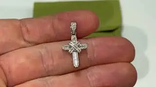 LFDPD0481: Pav&eacute; Set Diamond Cross Pendant 0.44ct. 9k White Gold
