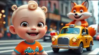 Fox Drives Taxi Around City | Fun Kids Song | Busy City Adventure Rhyme