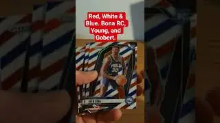 2024 Prizm Red, White & Blue. Adem Bona Rookie, Trae Young & Rudy Gobert.