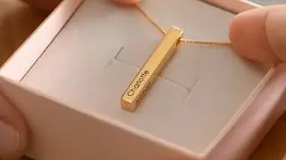 Baby Name 3d Bar Necklace
