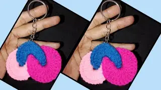 Easy Woolen Keychain/ Beautiful keychain #threadwork #crochet #threading #woolen #keychain #work 