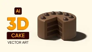 Adobe Illustrator CC - How To Make 3D Chocolate Cake In Adobe Illustrator
