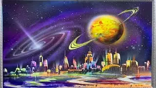Space painting।🌐🗺️ How to draw space painting। Beautiful painting । Acrylic painting