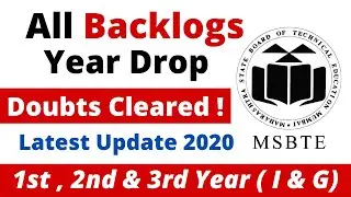 ALL Backlogs & YD doubts Cleared ! MSBTE Diploma 2020 Latest Update on Backlog and YD Students