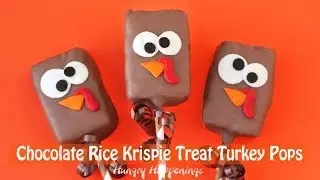 Chocolate Rice Krispie Treat Turkey Pops