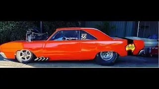 Blown Promod Drag car 1st Fire up