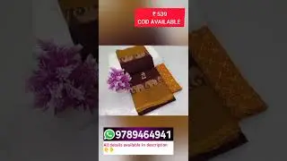 Fancy design cotton sarees|💰539|☎️9789464941|mahes Store|All details available in description