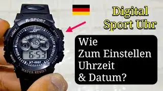 Wie Stellt Man Uhrzeit und Datum ein Digitale Sport Uhr? (Deutsch 🇩🇪)