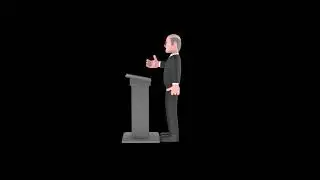 3D Cartoon Judge Turntable | Calm Side-View Explaining Pose