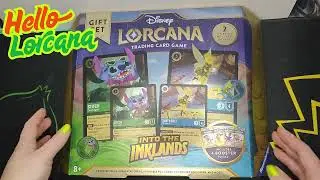 Disney Lorcana Into the Inklands Gift Set Opening TCG Cards Stich + Tinker Bell