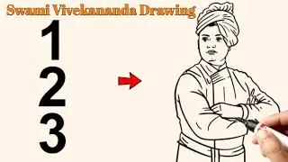 Youth Day Drawing Easy Step By Step For Beginners | Swami Vivekananda Drawing Outline