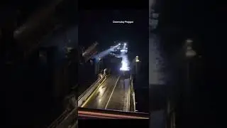 100 foot crewless ghost ship drifts through Mukilteo ferry terminal. #GhostShip