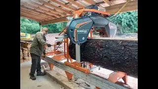 Rolling heavy logs & cants on a Norwood HD38 sawmill