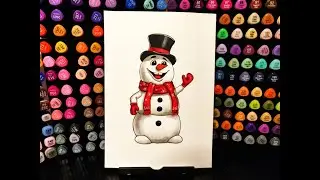 How to Draw a Cute Snowman. Fun Winter Art l  Masterful Imprint