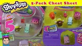 Season 5 Shopkins Cheat Sheet ♛ 5-Pack #7 - Hidden Shopkins Blind Bags Video Guide | Shopking
