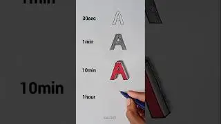 How to Draw 3d Letter A ✨🤩 #satisfying #art #drawing #shorts