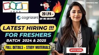 Zoho & Cognizant 🔥 🔥 Latest Hiring for Freshers #zohojobs #cognizant #offcampusdrive