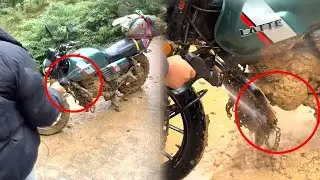 Motorcycle drivers spend of money washing their vehicles after delivering goods muddy mountain roads