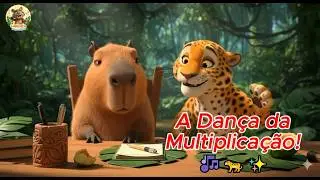 Aprenda a Tabuada Cantando! 🎵 A Aventura da Capivara e do Jaguar 🌴 | Música Infantil Educativa