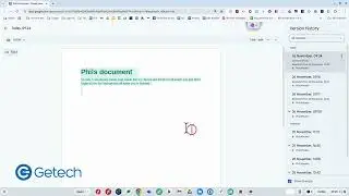 Workspace Tips from Getech - Version History in Docs